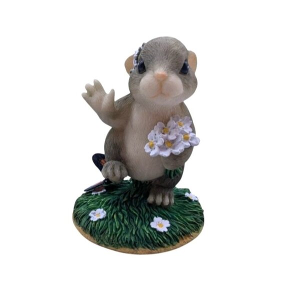 Charming Tails "Maid Of Honor" Figurine By Dean Griff Collectible Mouse With Flo - Picture 4 of 12